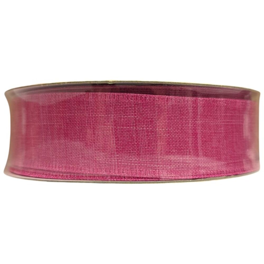Member's Mark Wired Edge Premium Spring Ribbon, 1.5"W x 50yds - Dark Pink
